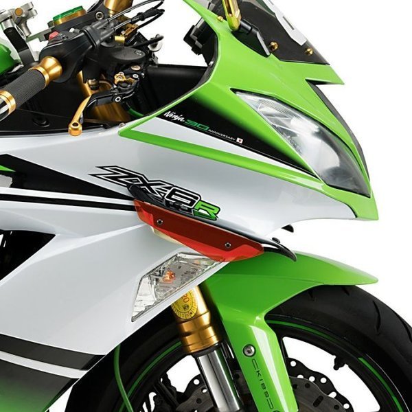 BOCZNE SPOILERY DOCISKOWE DO KAWASAKI ZX-6R 09-16 Czerwony (R 