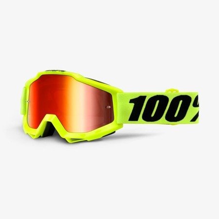 100 PROCENT GOGLE MODEL ACCURI FLUO YELLOW SZYBKA CZERWONE LUSTRO+SZYBKA BEZBARWNA