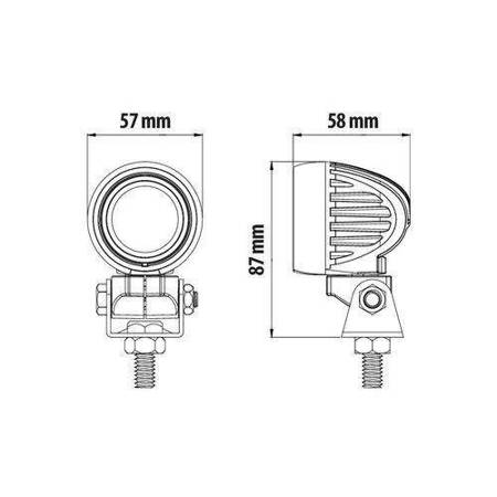 72363 Cyclops-Round, dodatkowe światło, 1 dioda LED - 9/32V, wiązka ostrości