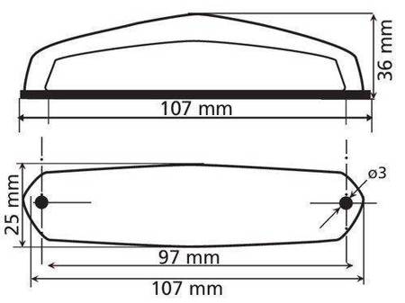 90161 Hirox, lampa tylna LED, 12V