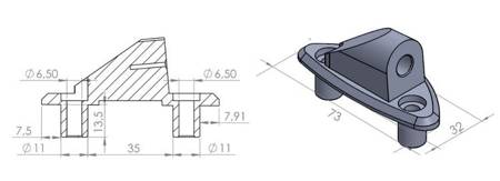 Adapter lusterek PUIG Hi-Tech do owiewek (9571N, prawy)