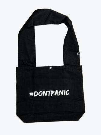 Bavlněná taška DAVCA Don't Panic - černá