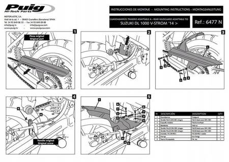 Błotnik tylny PUIG do Suzuki DL1000 / DL1050 V-Strom 2014-2024