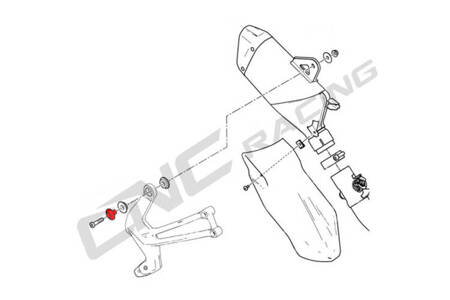 CNC RACING ŚRUBA WSPORNIKA TŁUMIKA DUCATI, KOLOR ZŁOTY