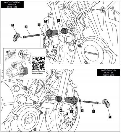 CRASH PADY PUIG DO HONDA CB650F 2017-2018 / CB650R 2019-2024