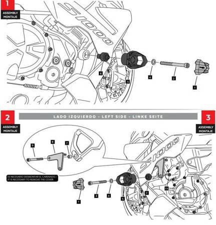 Crash pady PUIG do BMW S1000R 21-22 Czarny (N) 20861N