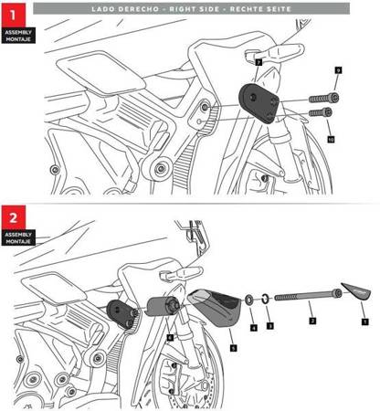 Crash pady PUIG do BMW S1000XR 20-22 (wersja PRO) Czarny (N) 20458N