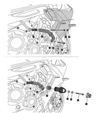 Crash pady PUIG do Honda CBR650R 19-22 Czarny (N) 20792N