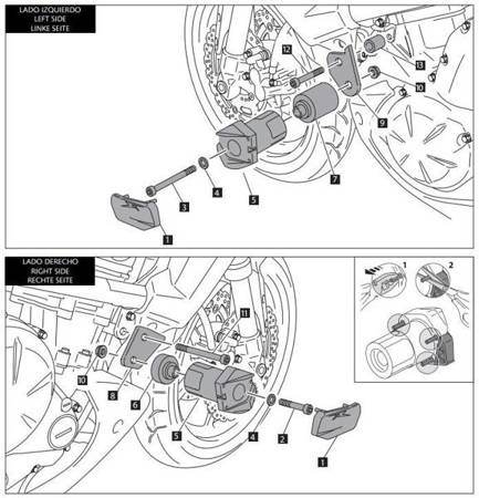 Crash pady PUIG do Kawasaki Versys 650 10-14 (czarne) Czarny (N) 5581N