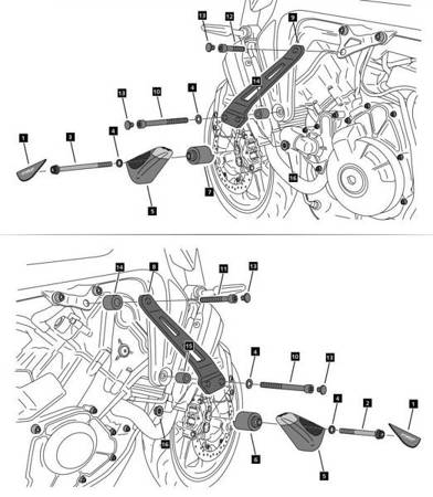 Crash pady PUIG do Yamaha MT-09 21-22 (wersja PRO) Czarny (N) 20670N