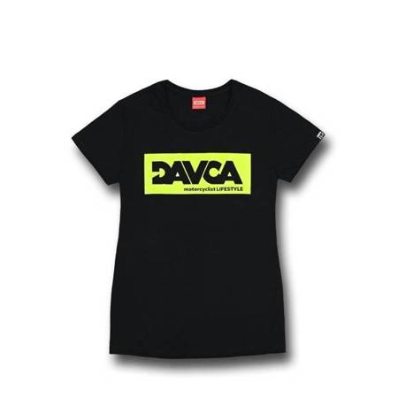 DAVCA T-shirt damski black fluo logo 