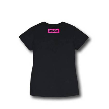 DAVCA T-shirt damski black pink logo 