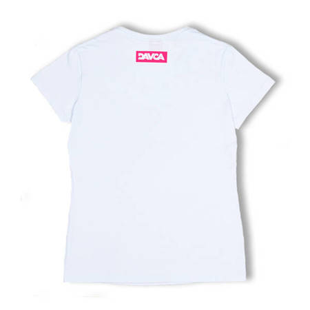 DAVCA T-shirt damski white pink logo