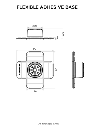 Elastyczna podstawa samoprzylepna Quad Lock® 360