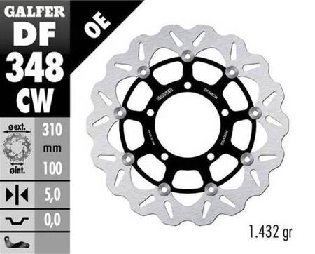 GALFER TARCZA HAMULCOWA PRZÓD SUZUKI 310X100X5MM