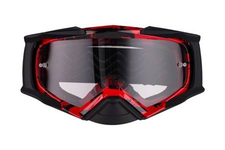 GOGLE IMX DUST GRAPHIC RED/BLACK MATT - SZYBA DARK SMOKE + CLEAR (2 SZYBY W ZESTAWIE)