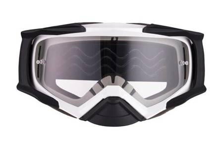 GOGLE IMX DUST WHITE/BLACK MATT - SZYBA DARK SMOKE + CLEAR (2 SZYBY W ZESTAWIE)