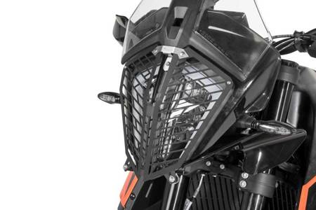 Headlamp guard, aluminium, with quick release fastener for KTM 890 Adventure / 890 Adventure R / 790 Adventure / 790 Adventure R/ 390 Adventure