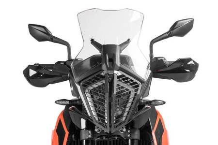 Headlamp guard, aluminium, with quick release fastener for KTM 890 Adventure / 890 Adventure R / 790 Adventure / 790 Adventure R/ 390 Adventure