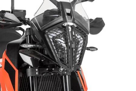 Headlamp guard, aluminium, with quick release fastener for KTM 890 Adventure / 890 Adventure R / 790 Adventure / 790 Adventure R/ 390 Adventure