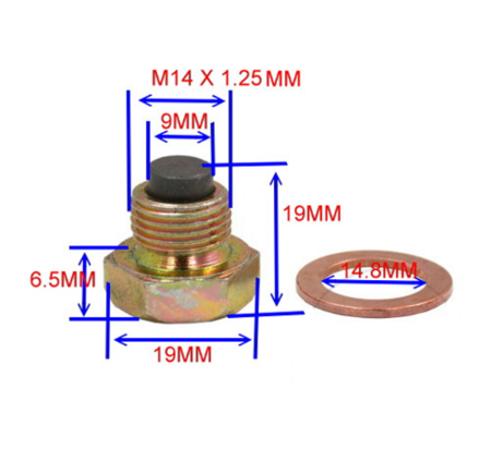 JMP MAGNETYCZNA ŚRUBA SPUSTU OLEJU M14X1,25 Z USZCZELKĄ MIEDZIANĄ