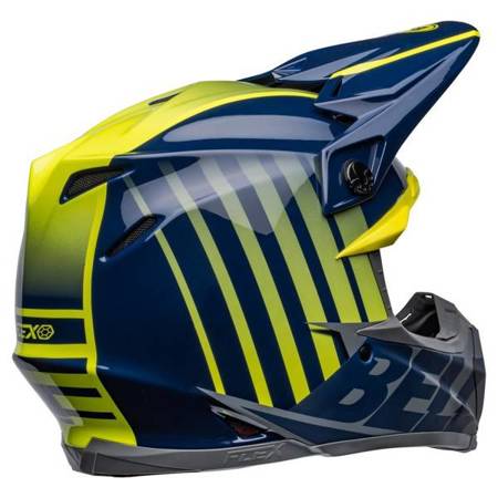 KASK BELL MOTO-9S FLEX SPRINT MATTE/GLOSS DARK BLUE/HI-VIZ YELLOW