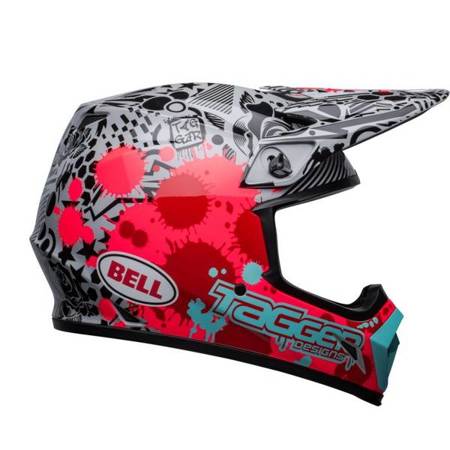 KASK BELL MX-9 MIPS TAGGER SPLATTER BRIGHT RED/GREY