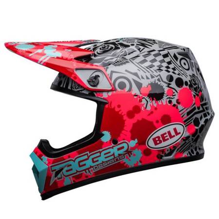 KASK BELL MX-9 MIPS TAGGER SPLATTER BRIGHT RED/GREY