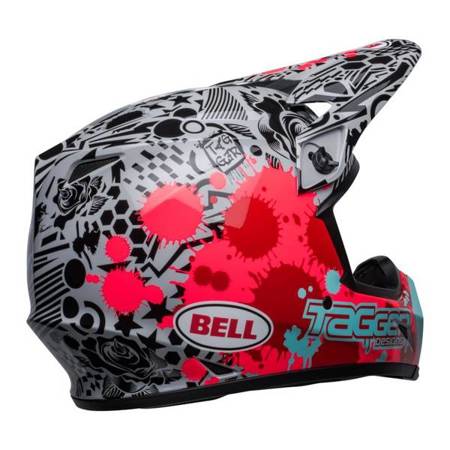 KASK BELL MX-9 MIPS TAGGER SPLATTER BRIGHT RED/GREY