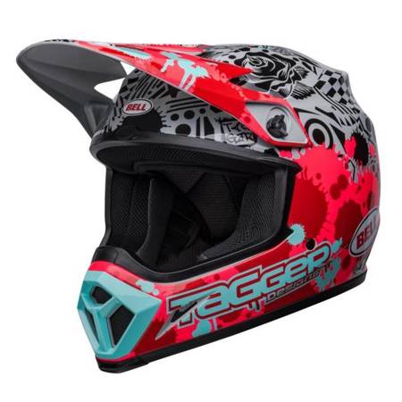 KASK BELL MX-9 MIPS TAGGER SPLATTER BRIGHT RED/GREY