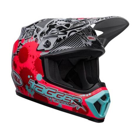 KASK BELL MX-9 MIPS TAGGER SPLATTER BRIGHT RED/GREY