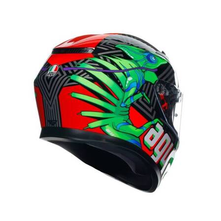 KASK MOTOCYKLOWY AGV K3 KAMELEON CZARNO/CZERWONO/ZIELONY