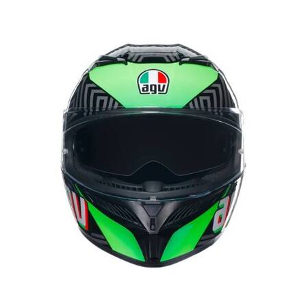 KASK MOTOCYKLOWY AGV K3 KAMELEON CZARNO/CZERWONO/ZIELONY