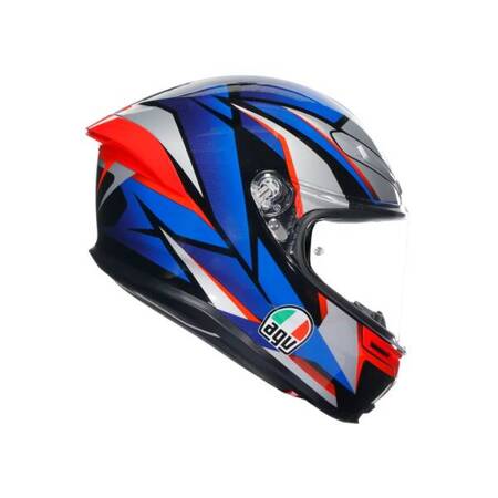 KASK MOTOCYKLOWY AGV K6 S SLASHCUT CZARNO/NIEBIESKO/CZERWONY