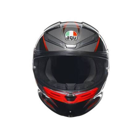 KASK MOTOCYKLOWY AGV K6 S SLASHCUT CZARNO/SZARO/CZERWONY