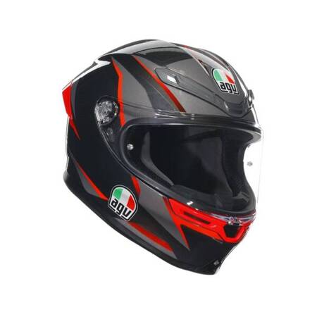 KASK MOTOCYKLOWY AGV K6 S SLASHCUT CZARNO/SZARO/CZERWONY