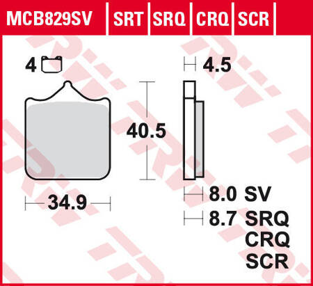 KLOCKI HAMULCOWE TRW MCB829CRQ