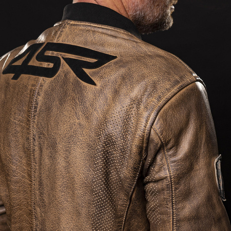 KURTKA MOTOCYKLOWA SKÓRZANA 4SR BOMBER JACKET BROWN PATINA