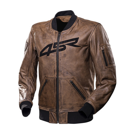 KURTKA MOTOCYKLOWA SKÓRZANA 4SR BOMBER JACKET BROWN PATINA