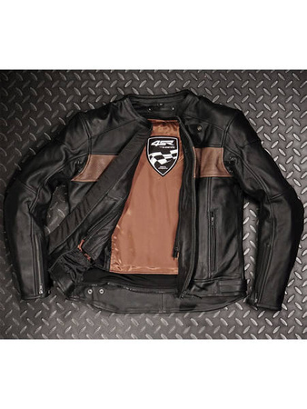 KURTKA MOTOCYKLOWA SKÓRZANA 4SR HOOLIGAN BROWN