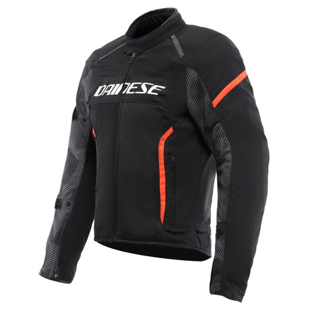 LETNIA KURTKA MOTOCYKLOWA DAINESE AIR FRAME 3 TEX JACKET CZARNA/CZERWONA-FLUO