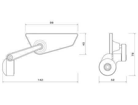 Lusterko Cut-Edge czarne lewe