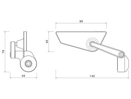 Lusterko Cut-Edge czarne prawe