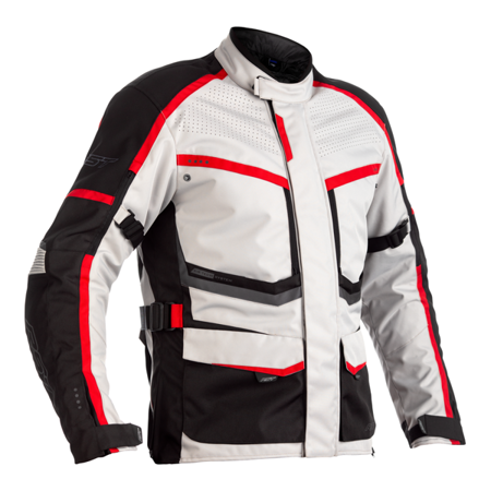 Motocyklowa Kurtka Tekstylna RST Maverick CE Silver/Black/Red (2361)