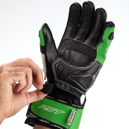 Motocyklowe Rękawice Skórzane RST Tractech Evo 4 CE Green/Black/Black (2666)