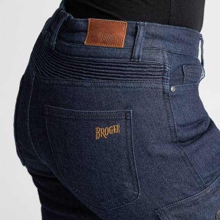 Motocyklowe Spodnie Jeansowe Broger Ohio Lady Raw Navy