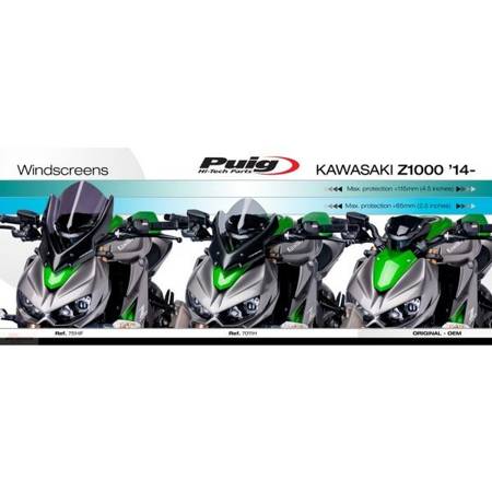 OWIEWKA PUIG DO KAWASAKI Z1000 / R 2014-2020 (SPORT) PRZEZROCZYSTA