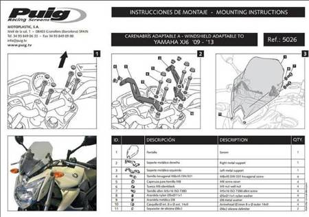 OWIEWKA PUIG DO YAMAHA XJ6 N 09-16