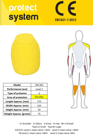 Ochraniacz barków PRO-TEC SW-263 Yellow S (2 sztuki)