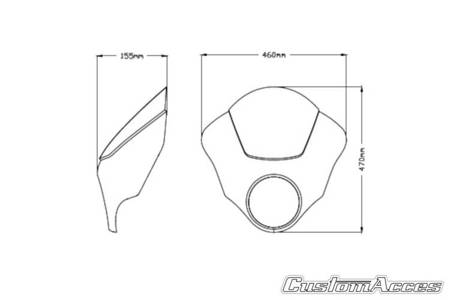 Owiewka CA Dark Knight do Harley-Davidson 883 / 1200 Lekko przyciemniany (H) CUP0015H